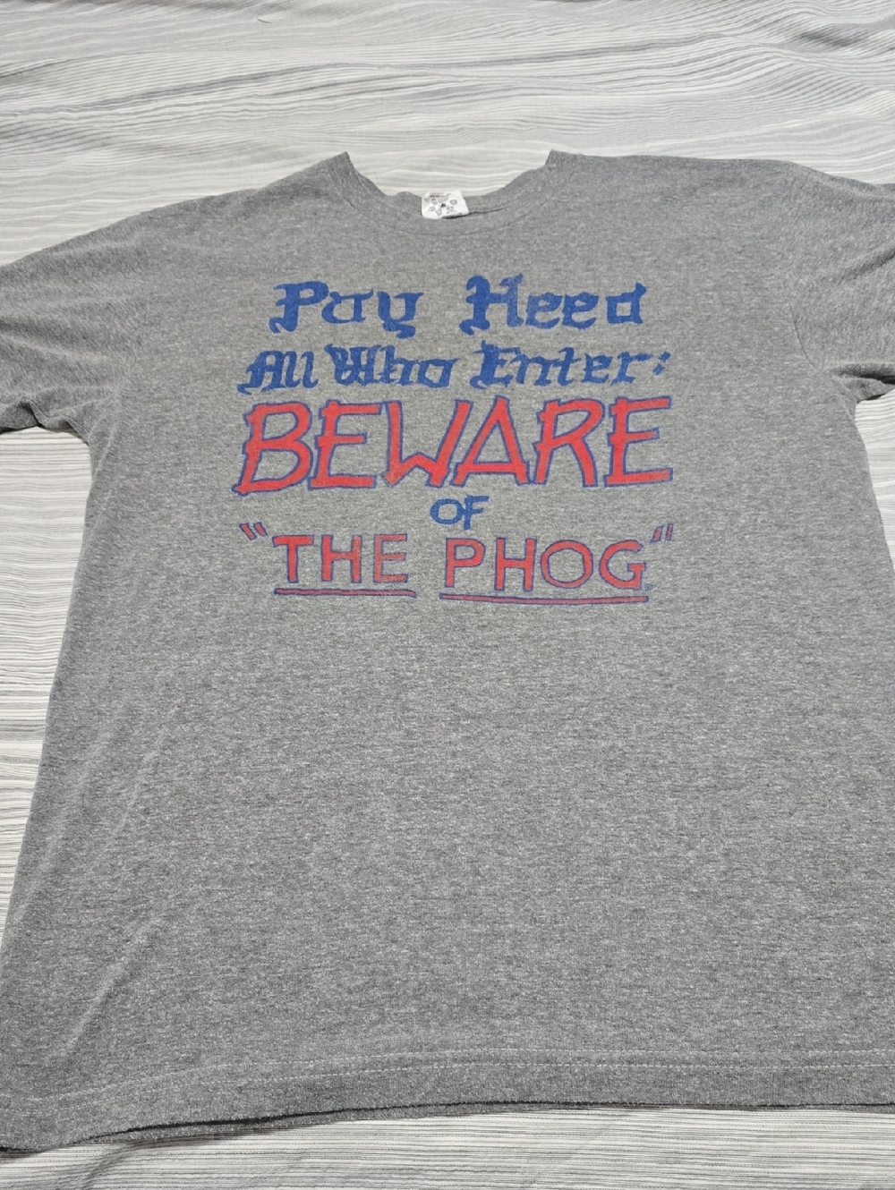 Gray Short Sleeve Graphic Tee - Beware of The Phog